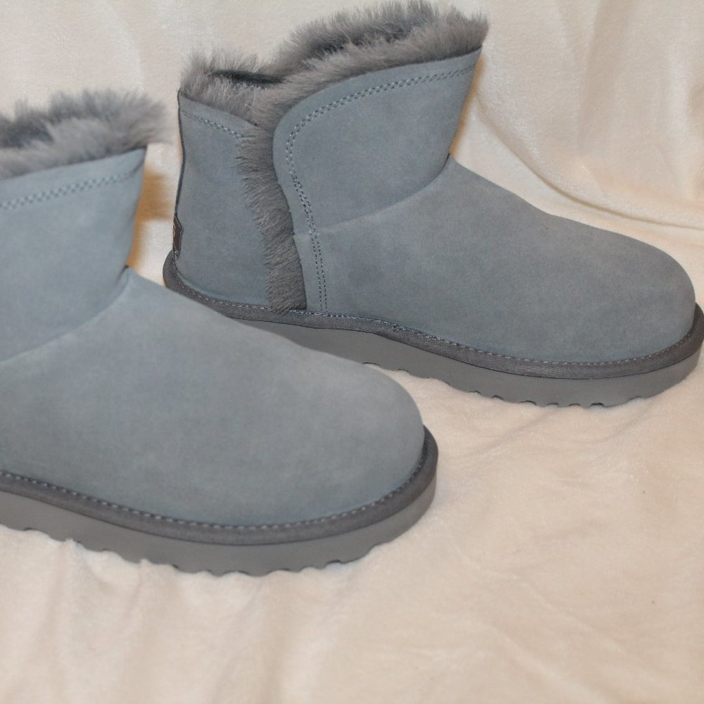 Nib Ugg Mini Fluff Hi Low Suede Shearling Boots G… - image 3